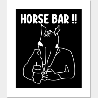 Funny Horse Bar Option 2, Cute Horse Drawing For Horse Lovers Posters and Art